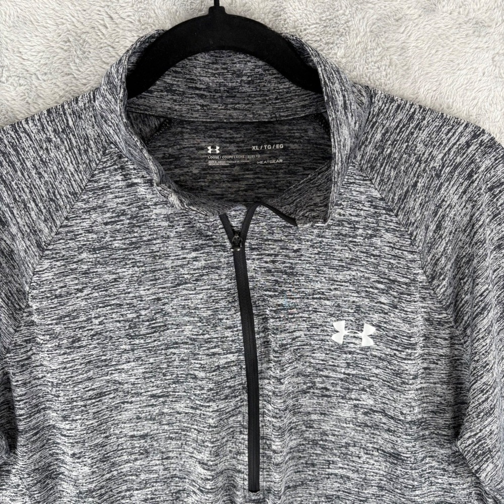 Under Armour Men XL HeatGear Gray 1/2 Zip Lightweight Pullover Long Sleeve Shirt - Picture 4 of 10